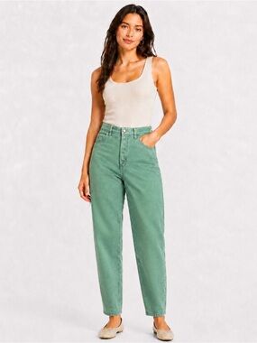 Vintage 92 Lee Women 12 Green Relaxed Fit Tapered Jeans Deadstock NWT Made USA